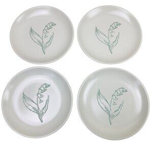 Bee & Willow Home Lily Of The Valley Saucer Plates 6.75" Springfield Set of 4